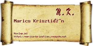 Marics Krisztián névjegykártya